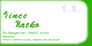 vince matko business card